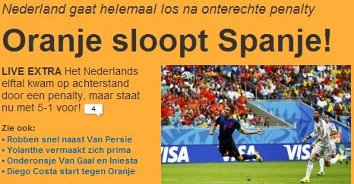 In Olanda invece  festa grande e il De Telegraaf esulta: 